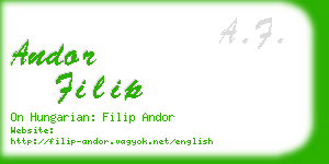 andor filip business card